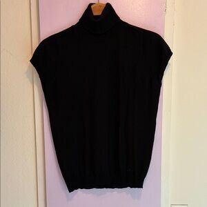 Black Turtleneck Sleeveless Sweater by Escada